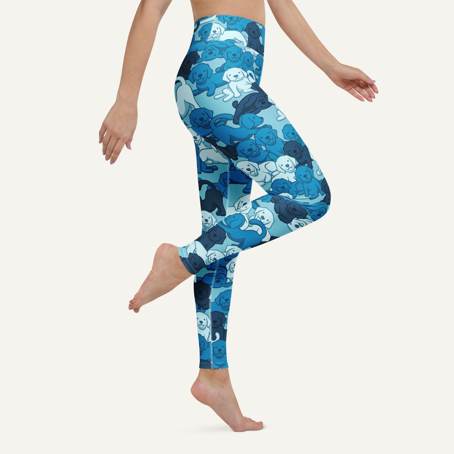 Dogs Camouflage Blue High-Waisted Leggings