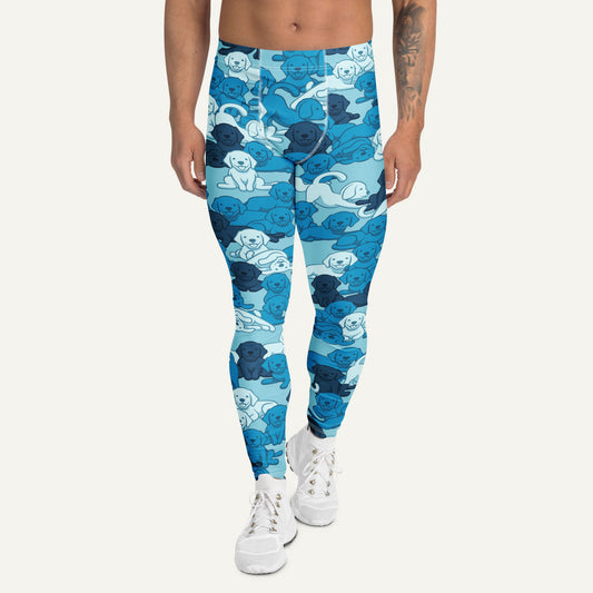 Blue Camo Dog Men's Leggings