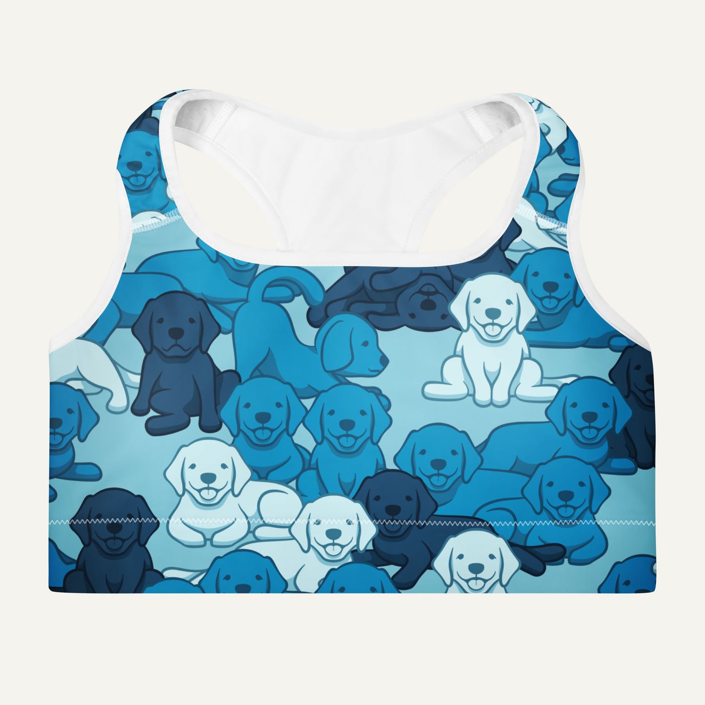 Blue Camo Dog Padded Sports Bra