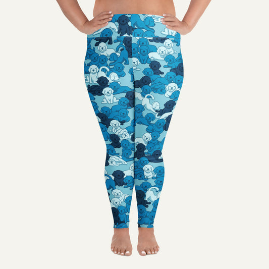 Blue Camo Dog Plus Size Leggings