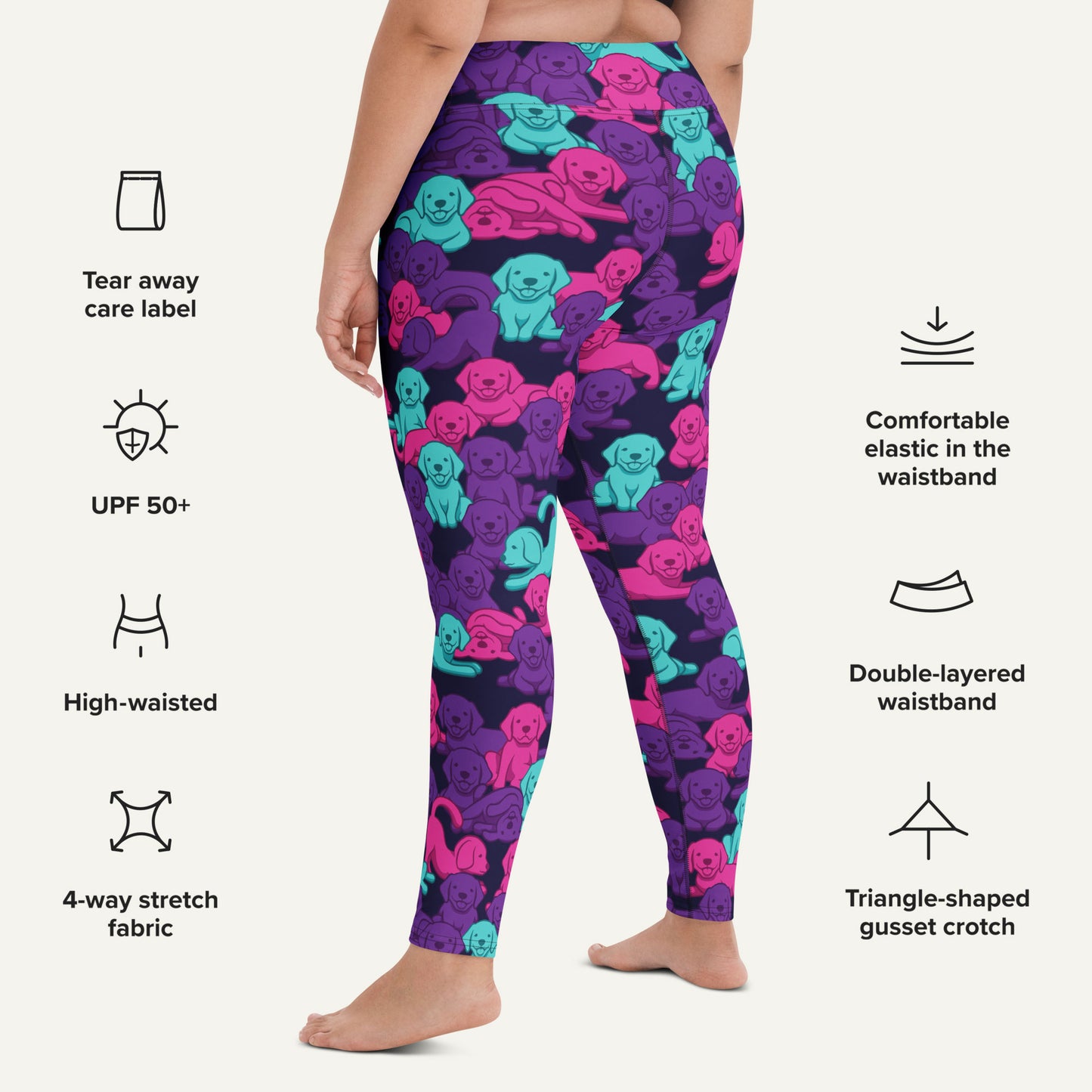 Dogs Camouflage Cyberpunk High-Waisted Leggings