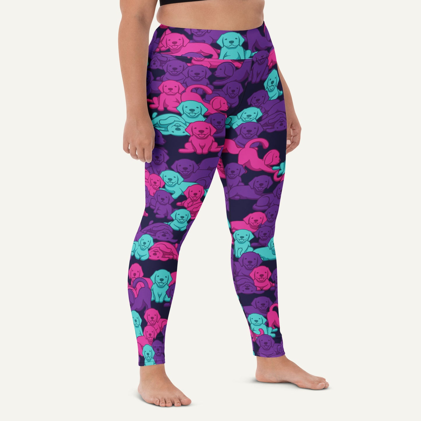 Dogs Camouflage Cyberpunk High-Waisted Leggings