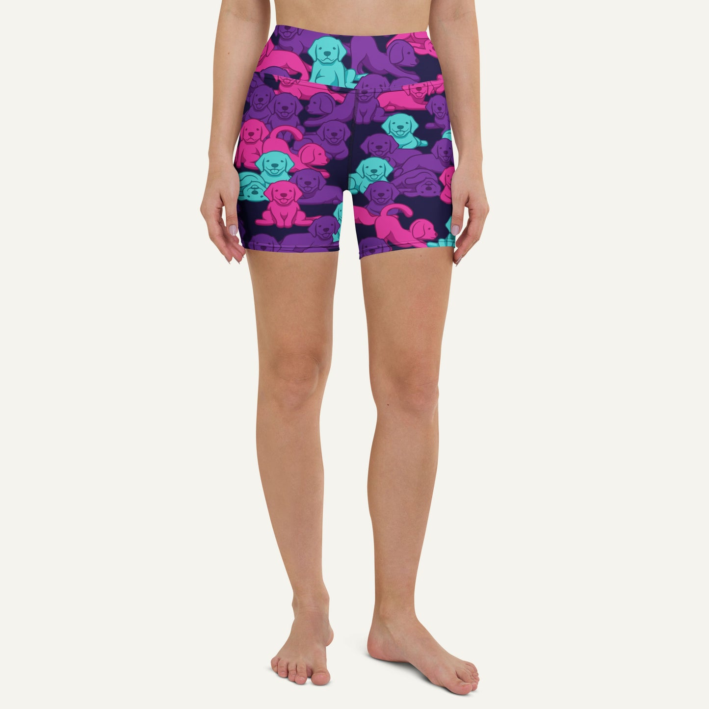 Dogs Camouflage Cyberpunk High-Waisted Shorts