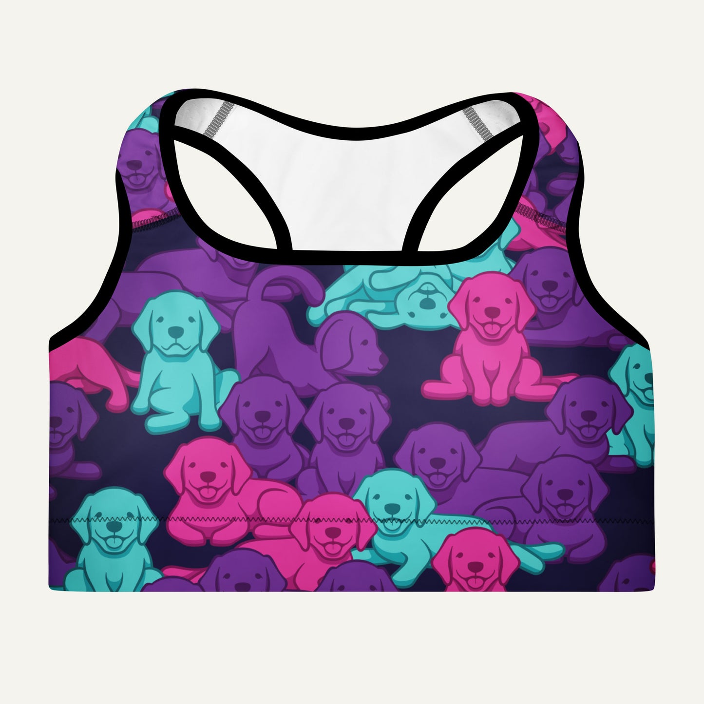 Cyberpunk Camo Dog Padded Sports Bra