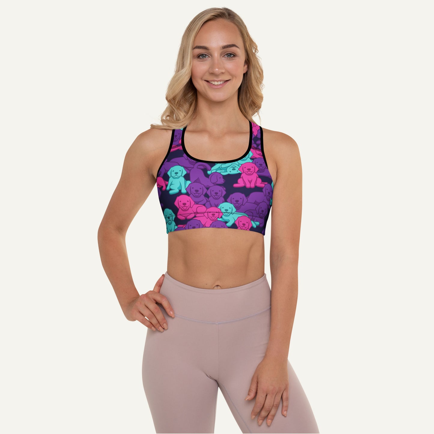 Cyberpunk Camo Dog Padded Sports Bra