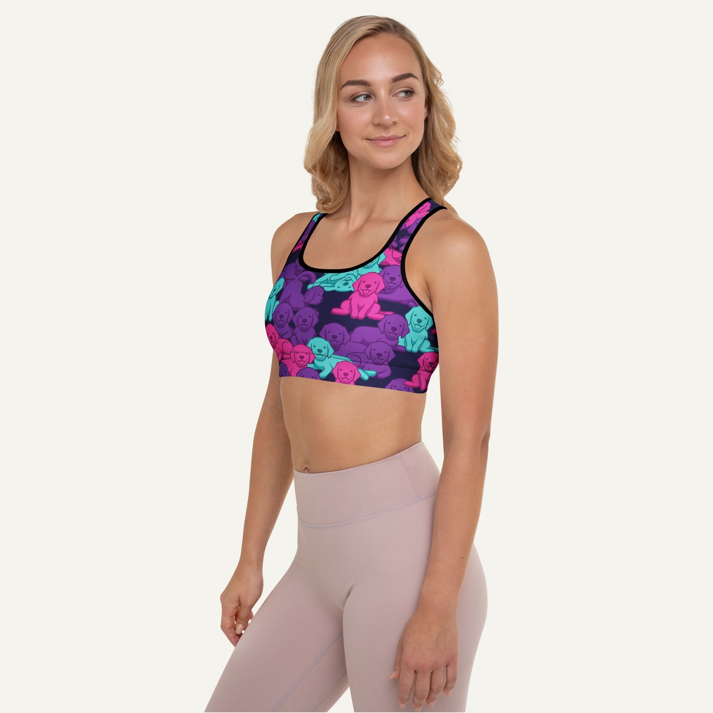 Cyberpunk Camo Dog Padded Sports Bra