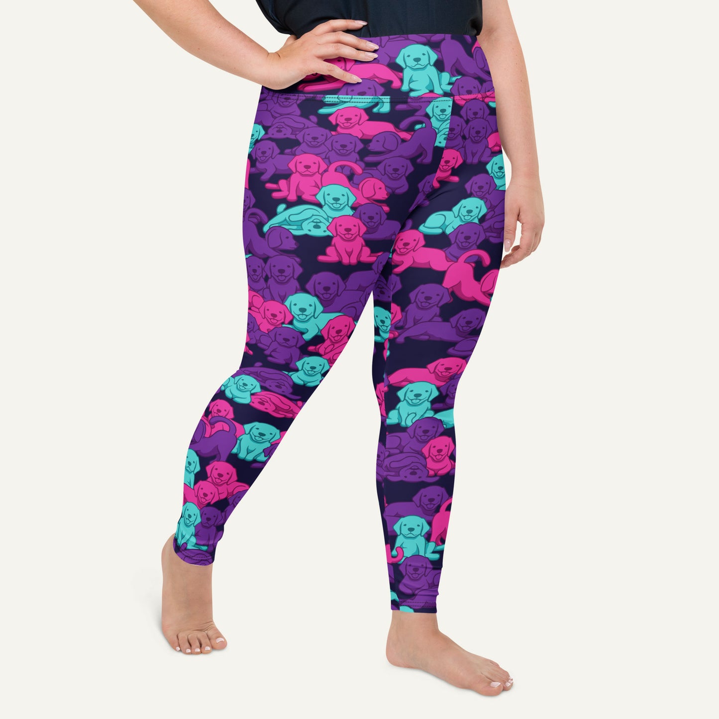 Cyberpunk Camo Dog Plus Size Leggings