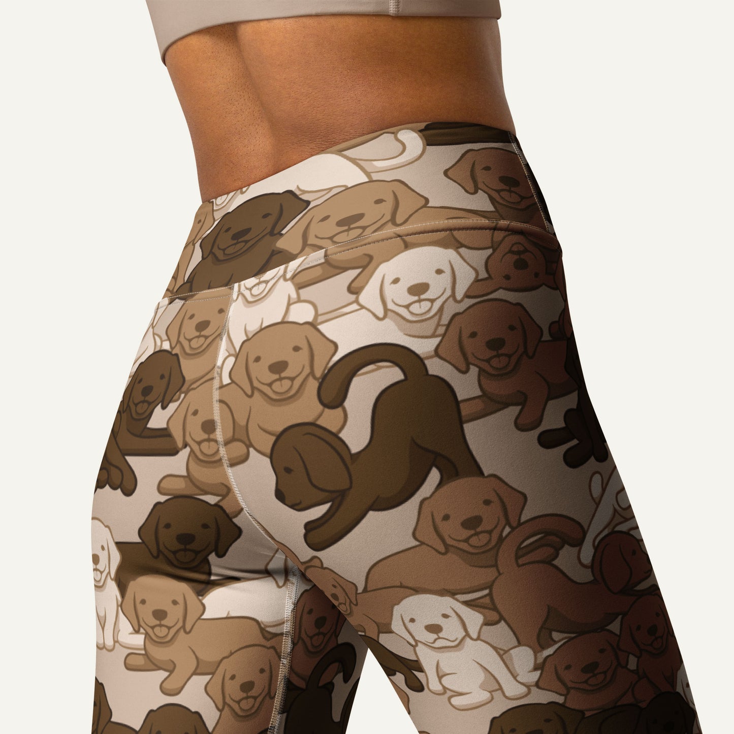 Dogs Camouflage Desert High-Waisted Leggings