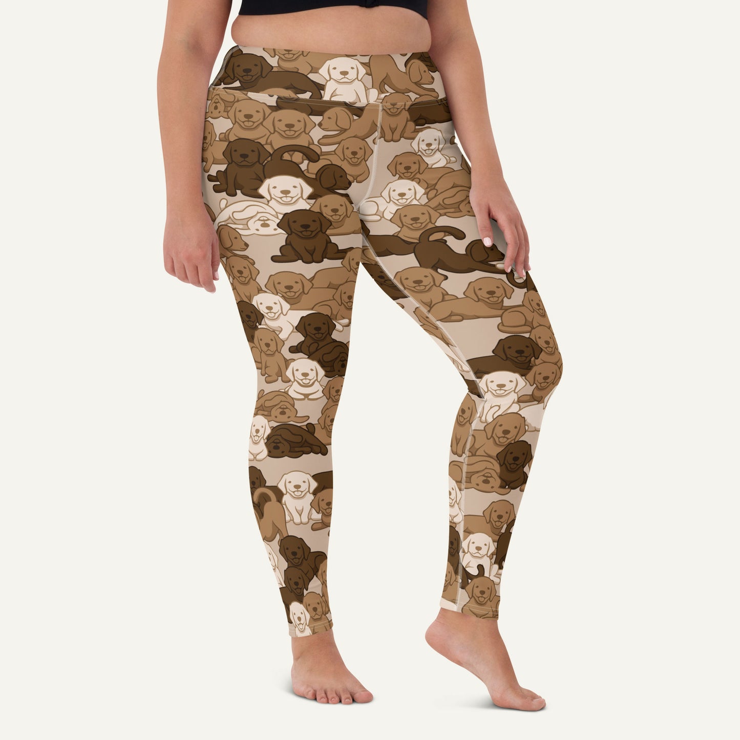 Desert Camo Dog High-Waisted Leggings