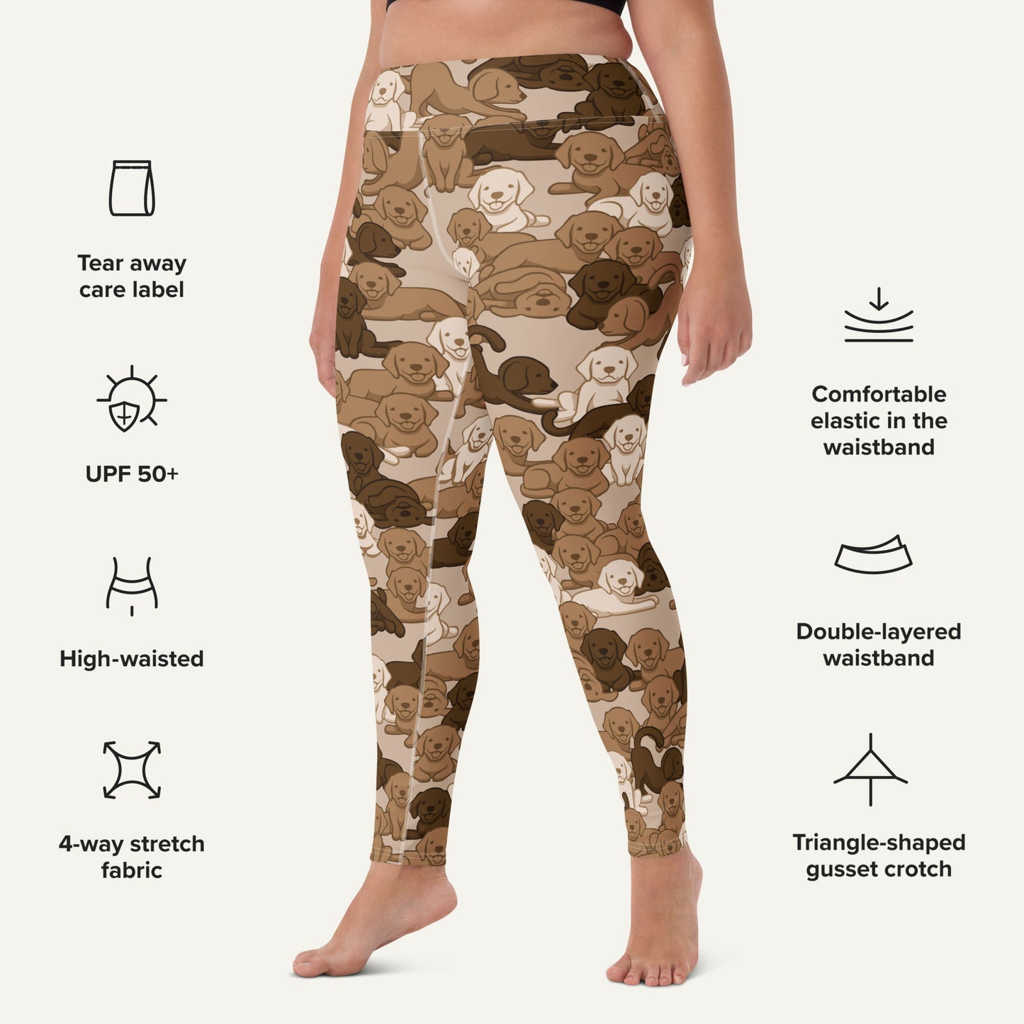 Dogs Camouflage Desert High-Waisted Leggings
