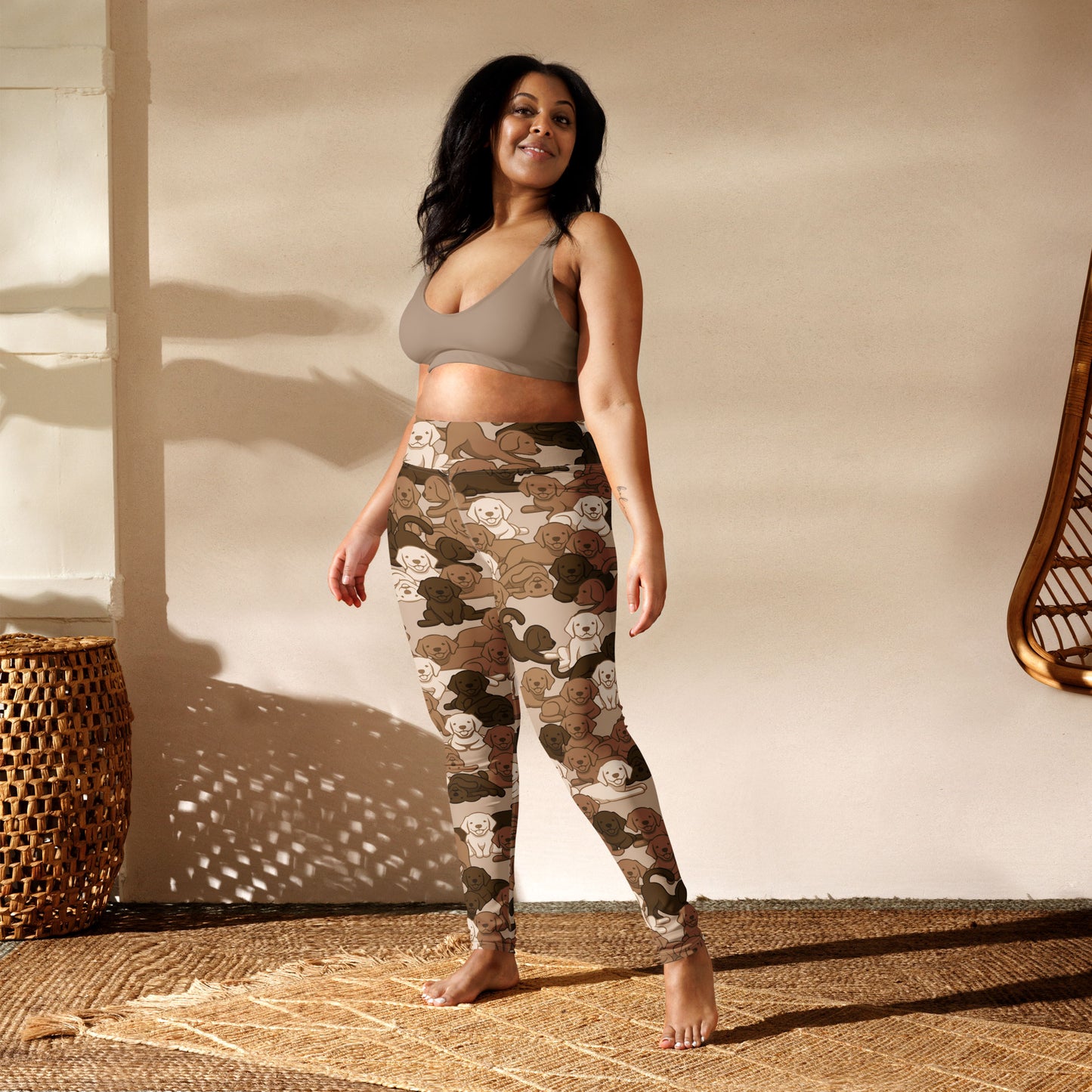 Dogs Camouflage Desert High-Waisted Leggings