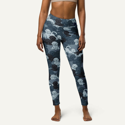 Navy Camo Dog High-Waisted Leggings