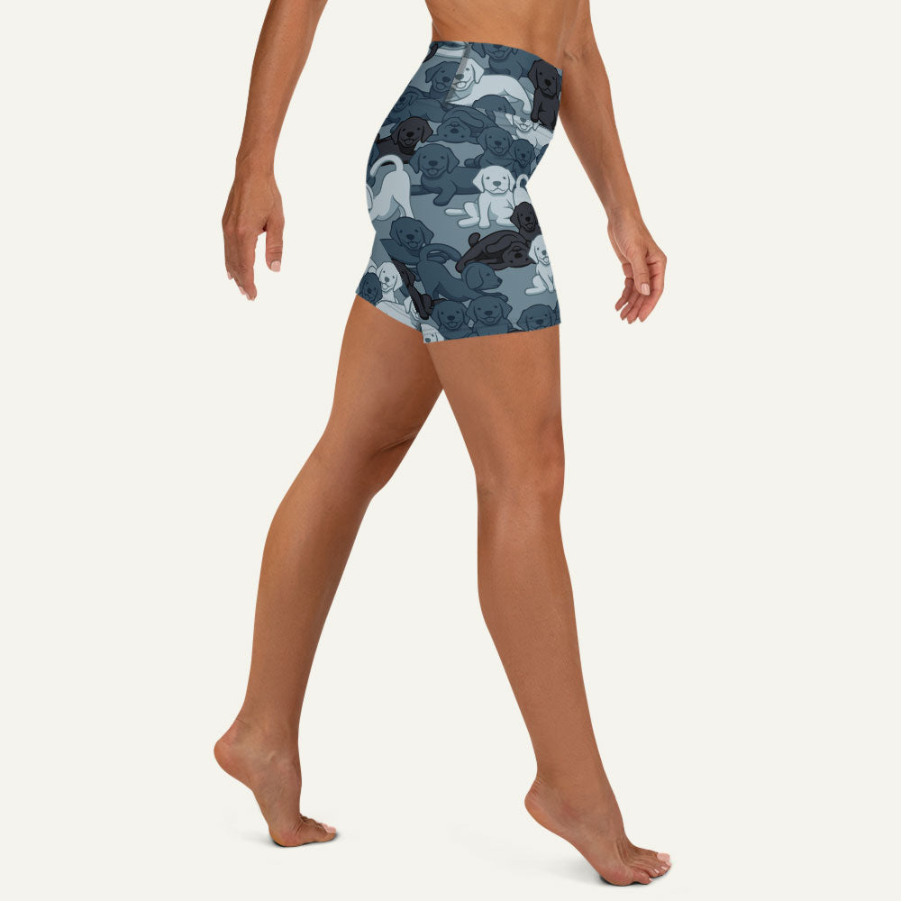 Navy Camo Dog High-Waisted Shorts