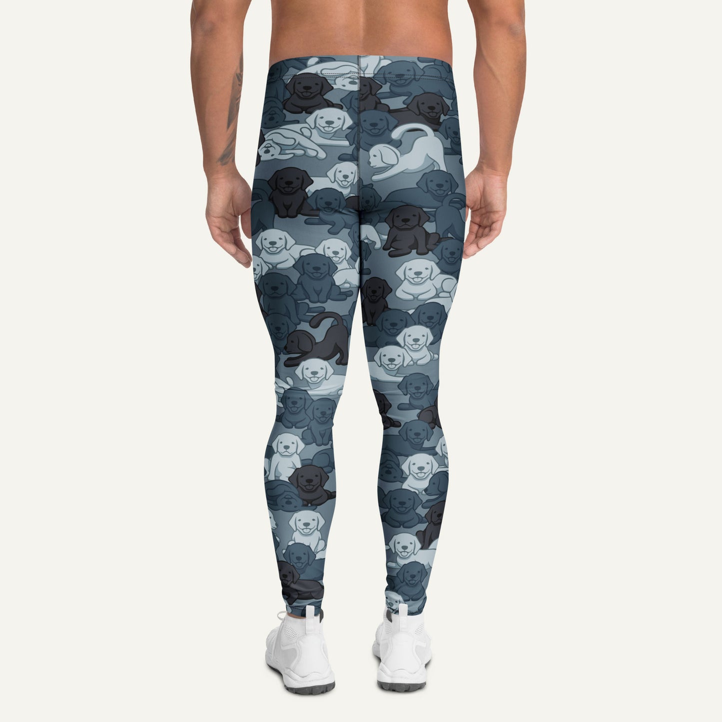 Navy Camo Dog Men's Leggings