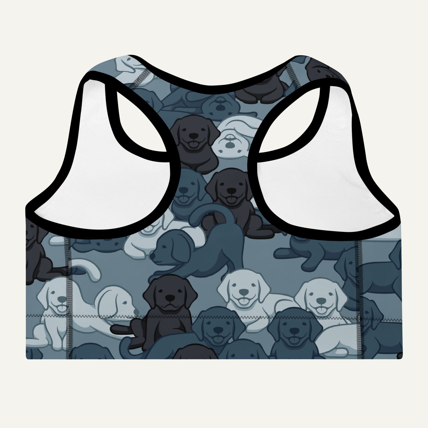 Dogs Camouflage Navy Padded Sports Bra