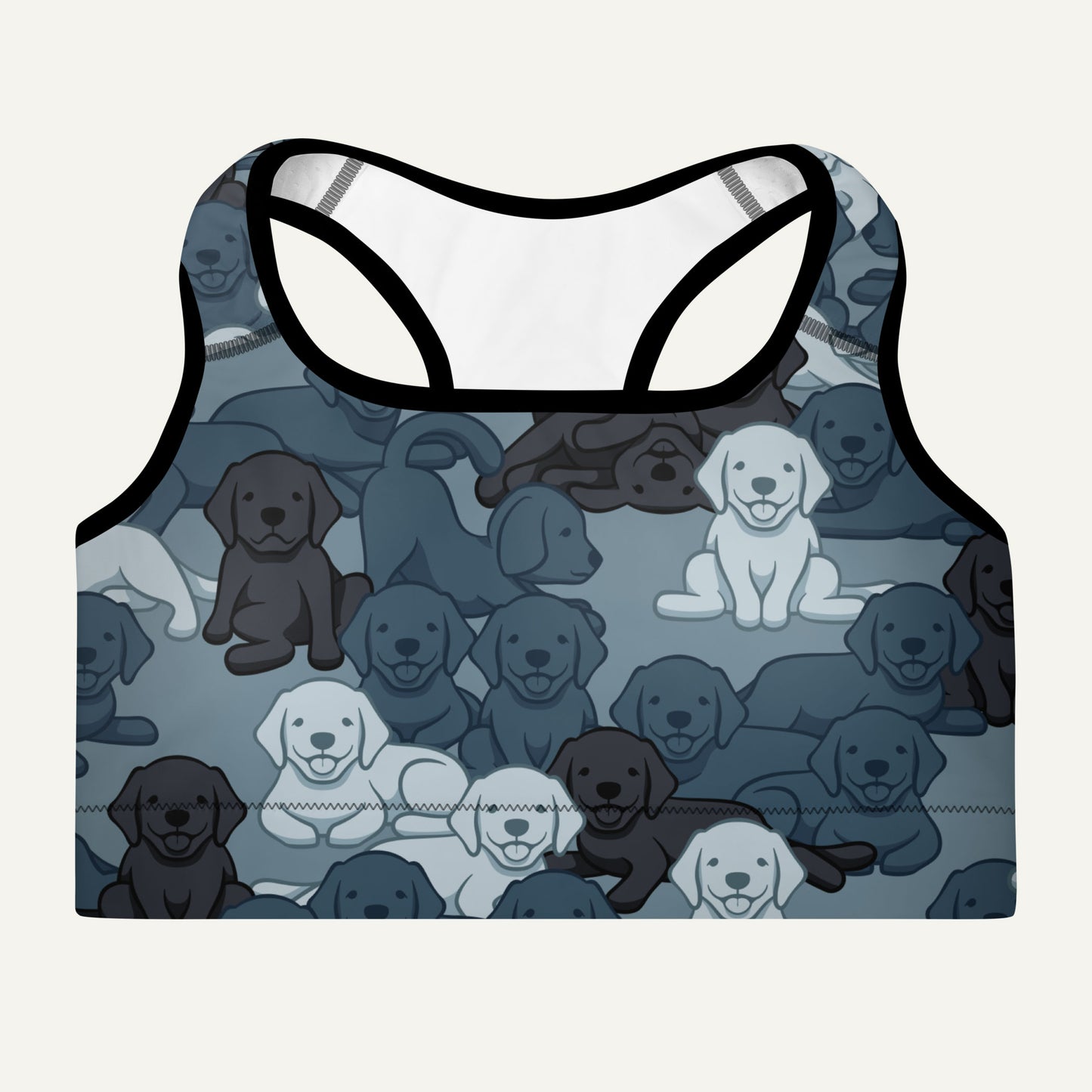 Navy Camo Dog Padded Sports Bra