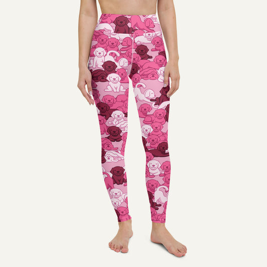 Pink Camo Dog High-Waisted Leggings