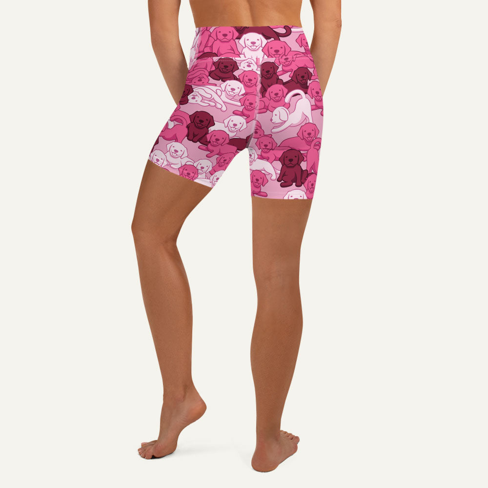 Dogs Camouflage Pink High-Waisted Shorts