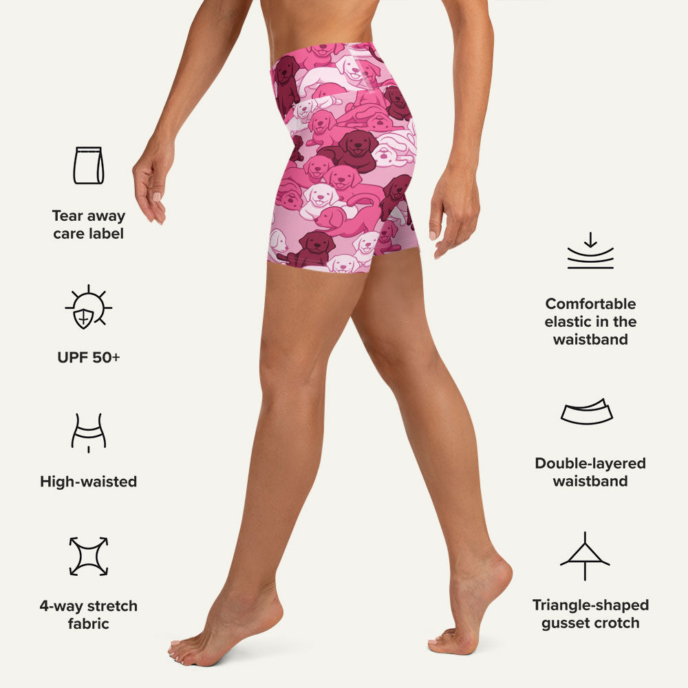 Dogs Camouflage Pink High-Waisted Shorts