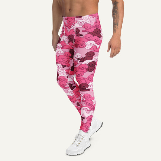 Pink Camo Dog Men's Leggings