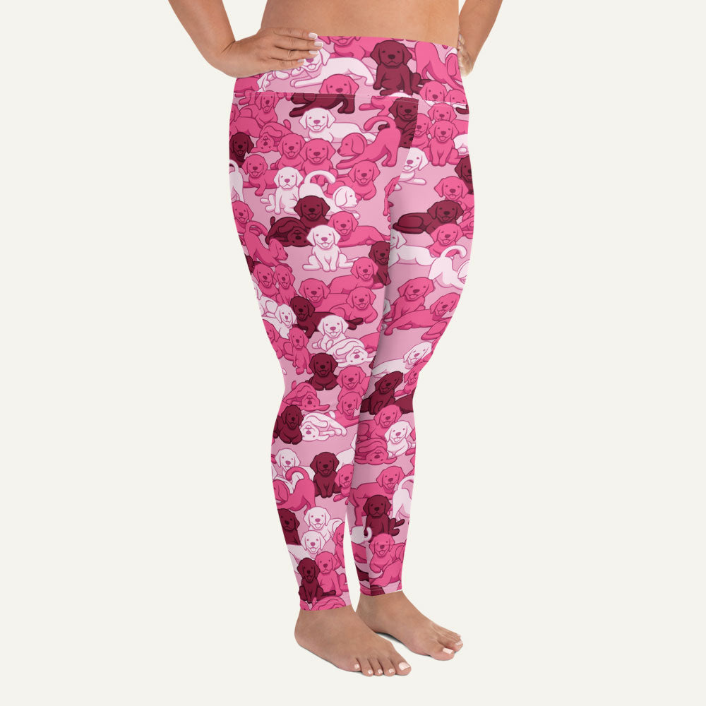 Pink Camo Dog Plus Size Leggings