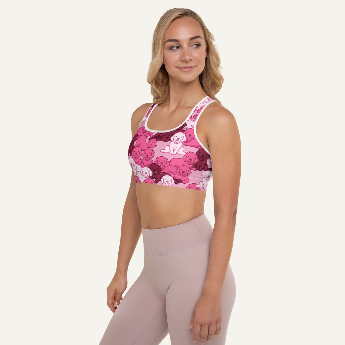 Dogs Camouflage Pink Padded Sports Bra