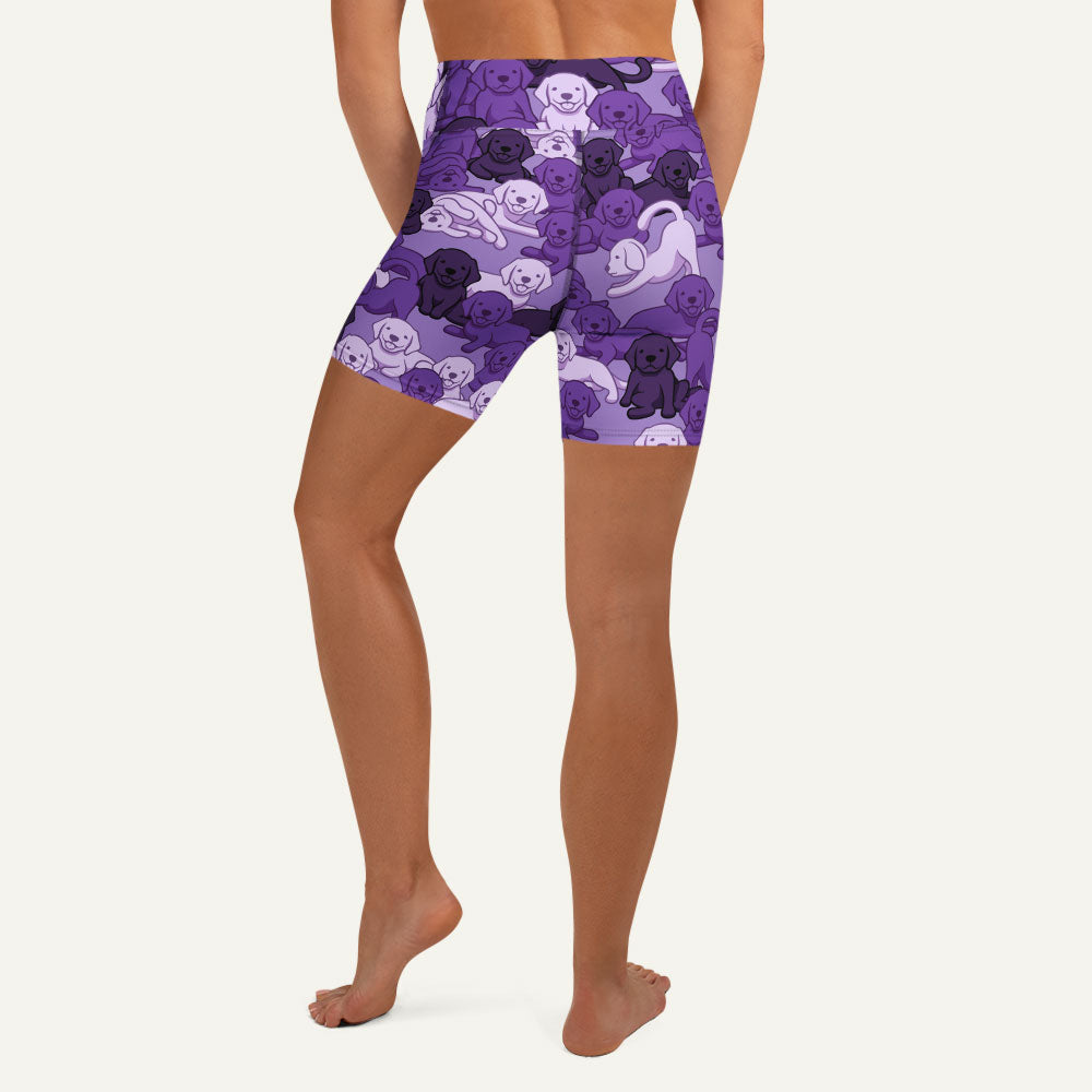 Dogs Camouflage Purple High-Waisted Shorts