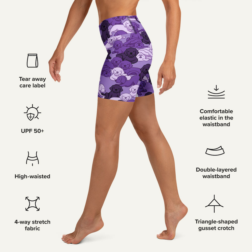 Dogs Camouflage Purple High-Waisted Shorts