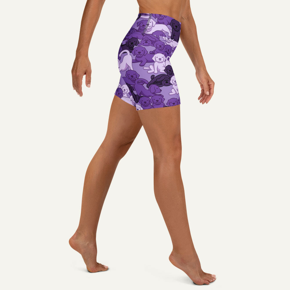 Purple Camo Dog High-Waisted Shorts