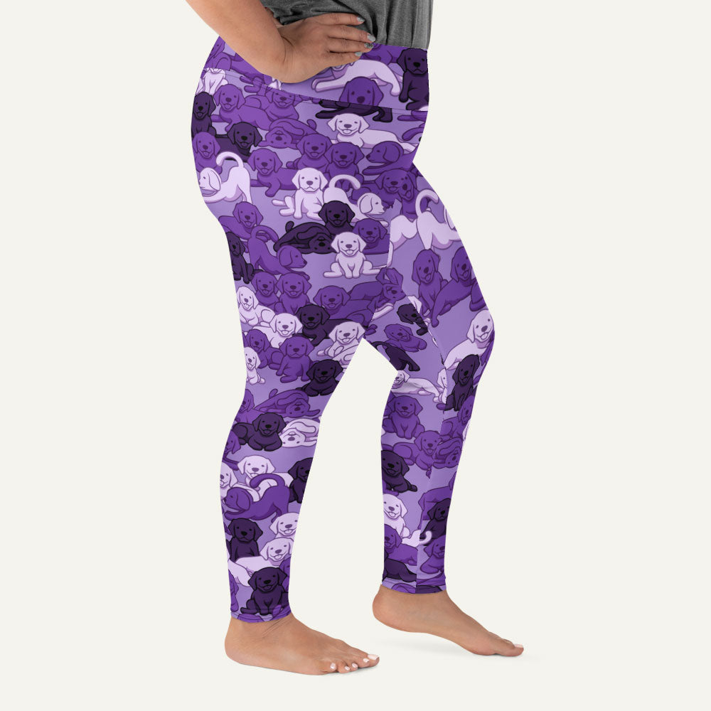 Purple Camo Dog Plus Size Leggings