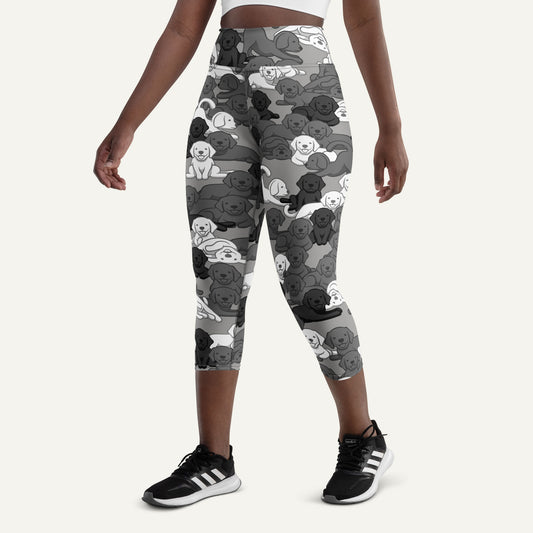 Urban Camo Dog High-Waisted Capri Leggings