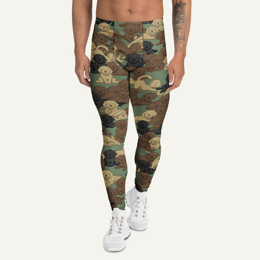 Woodland Camo Dog Men's Leggings