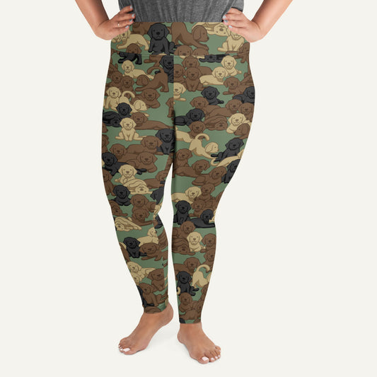 Woodland Camo Dog Plus Size Leggings
