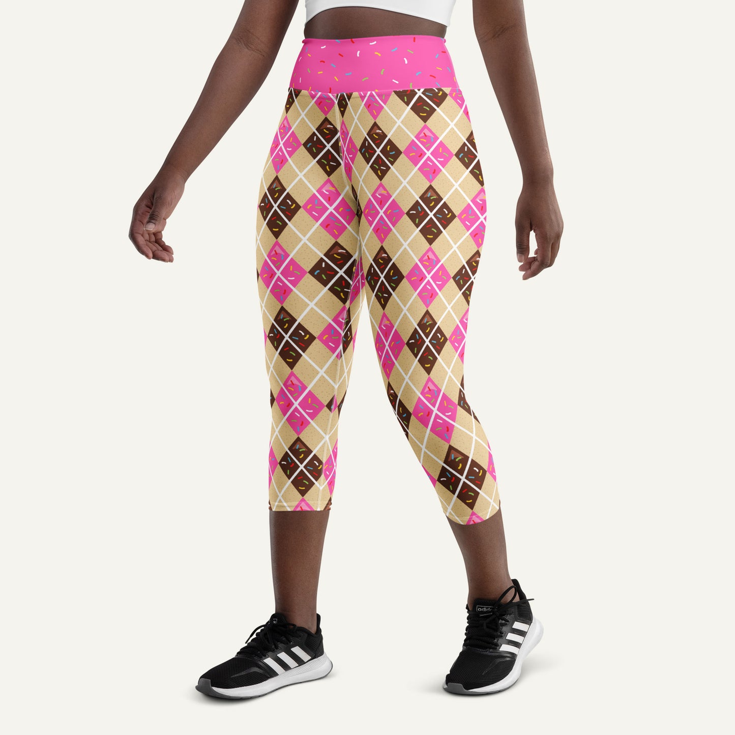 Donut Argyle High-Waisted Capri Leggings