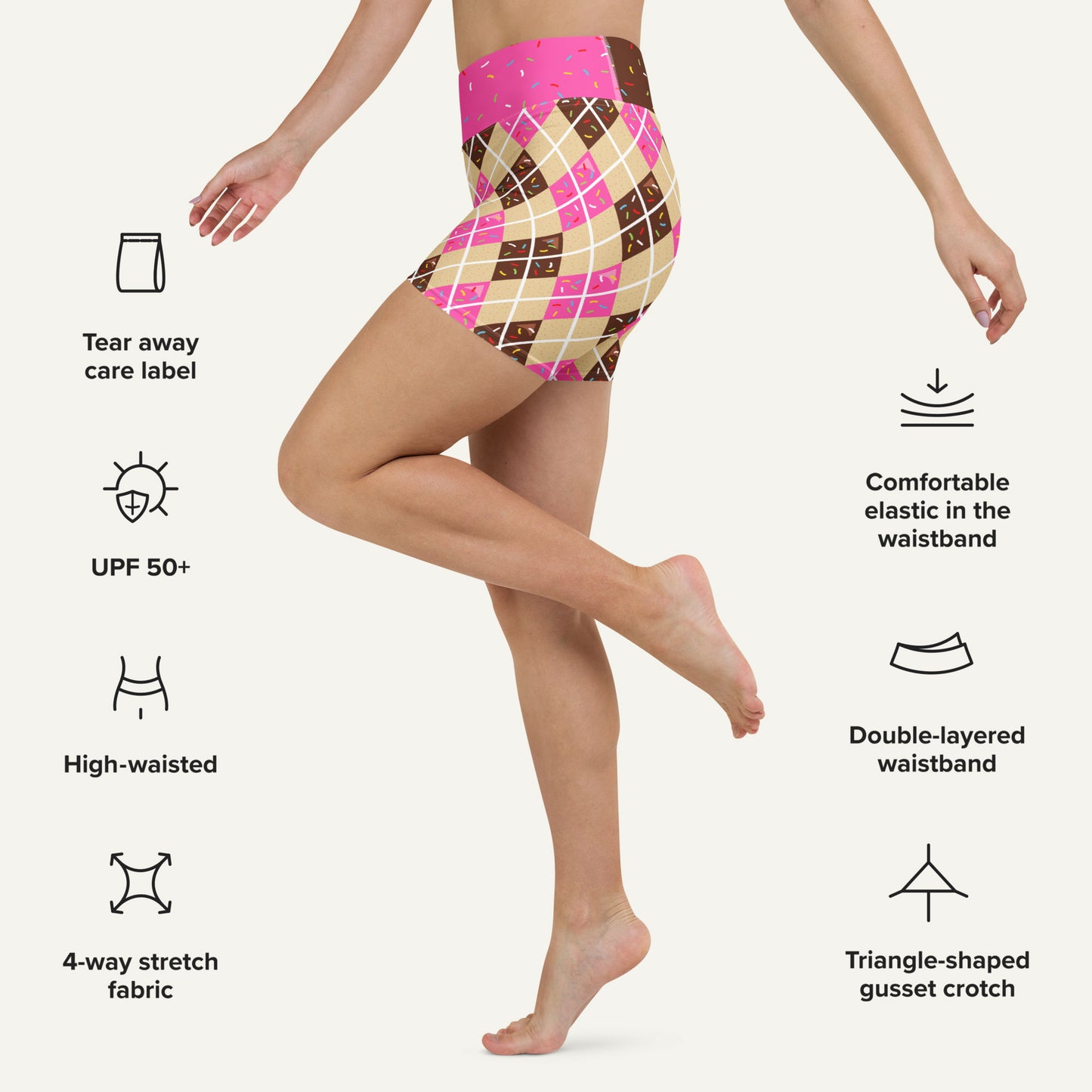 Donut Argyle High-Waisted Shorts