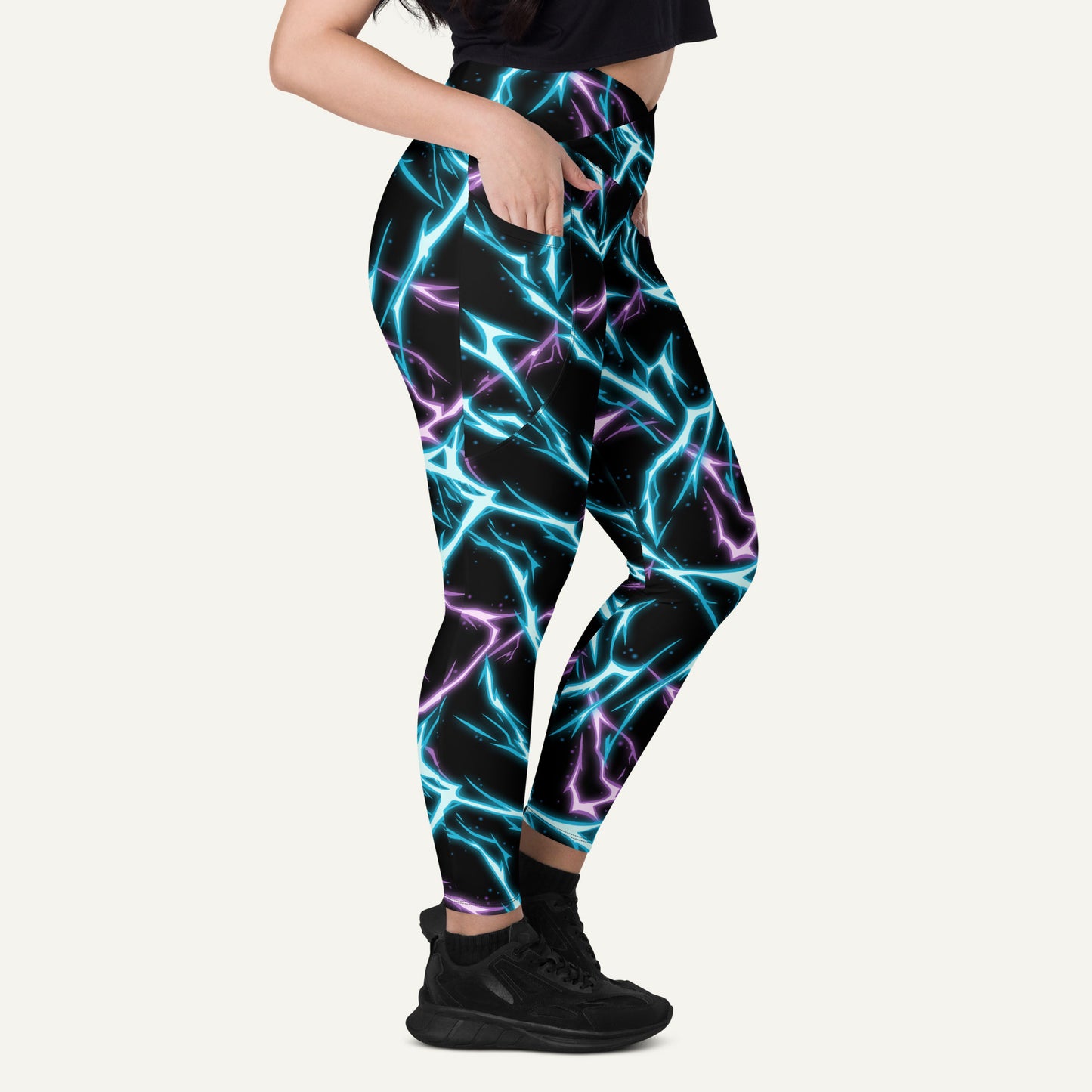Electric Lightning Crossover Pocket Leggings