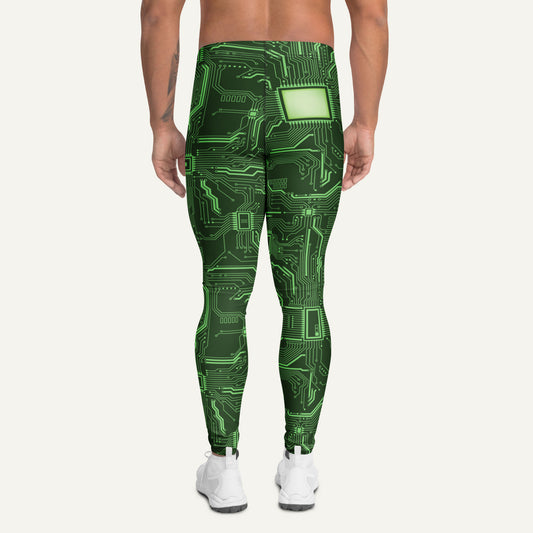 Green Circuit Board Men's Leggings