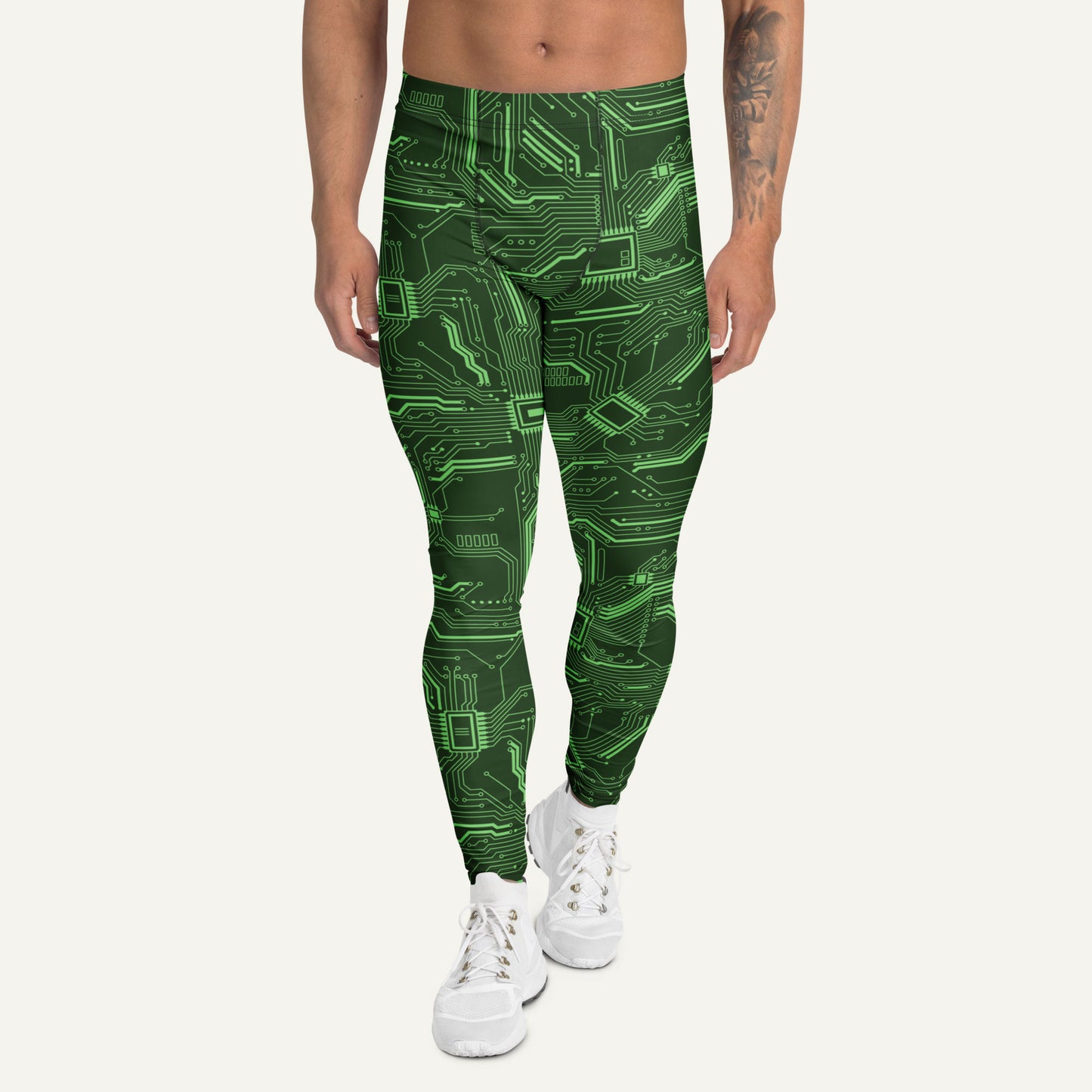 Green Circuit Board Men's Leggings