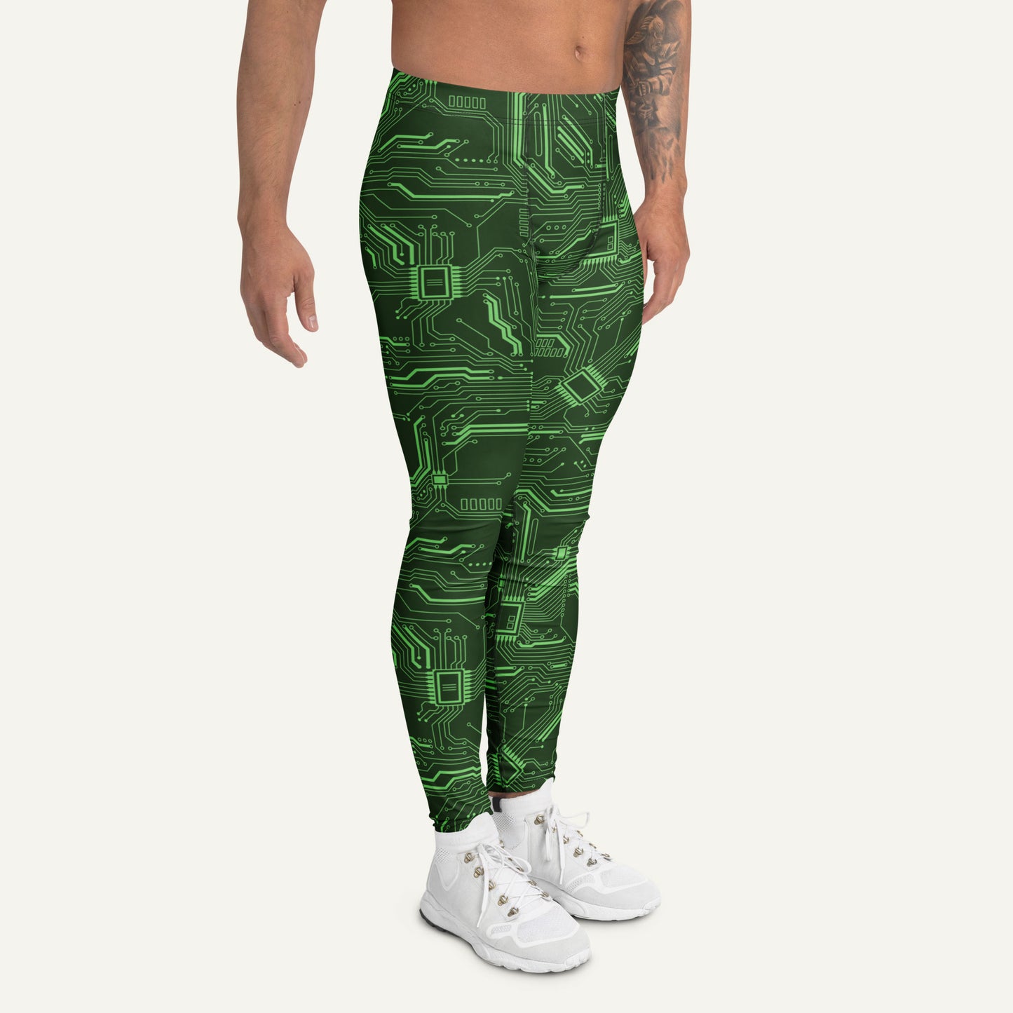 Green Circuit Board Men's Leggings