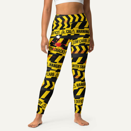Hangry Warning Tape High-Waisted Leggings