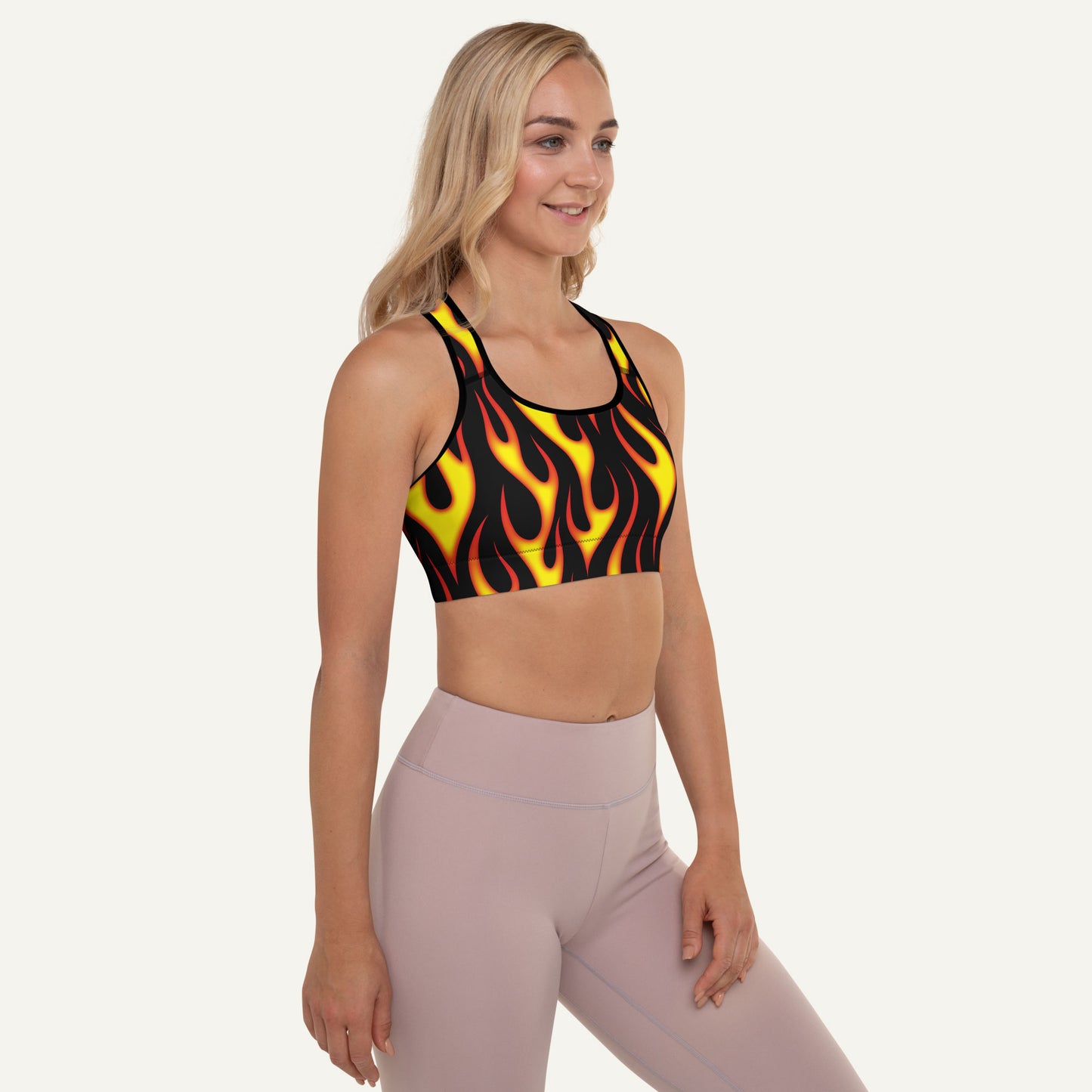 Hot Rod Flames Padded Sports Bra
