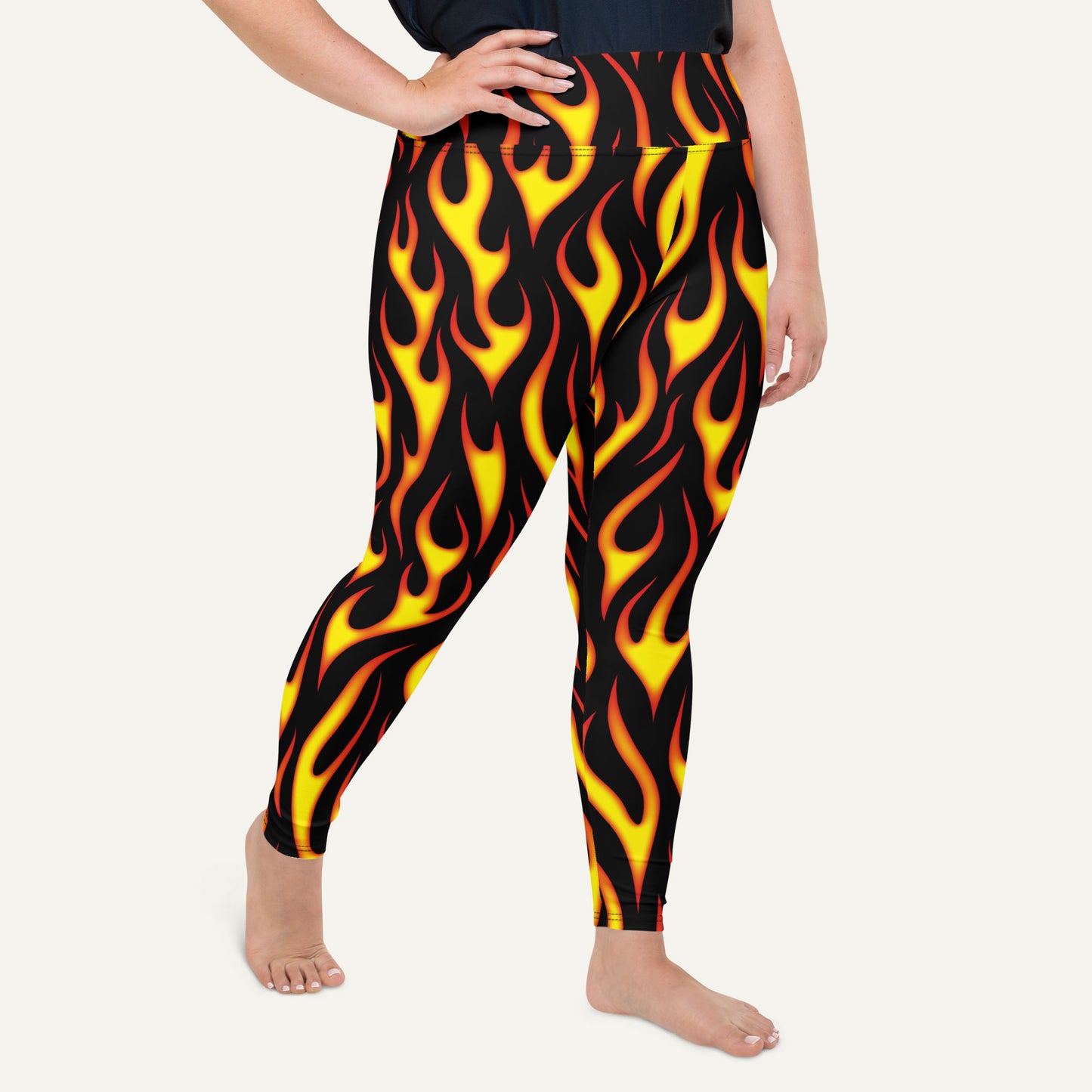 Hot Rod Flames Plus Size Leggings