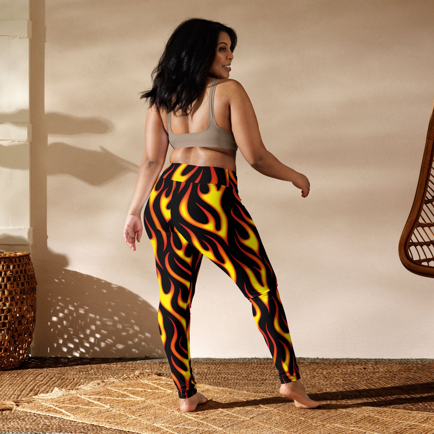 Hot Rod Flames High-Waisted Leggings