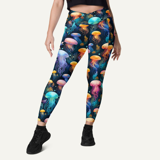 Jellyfish Attack Crossover Pocket Leggings
