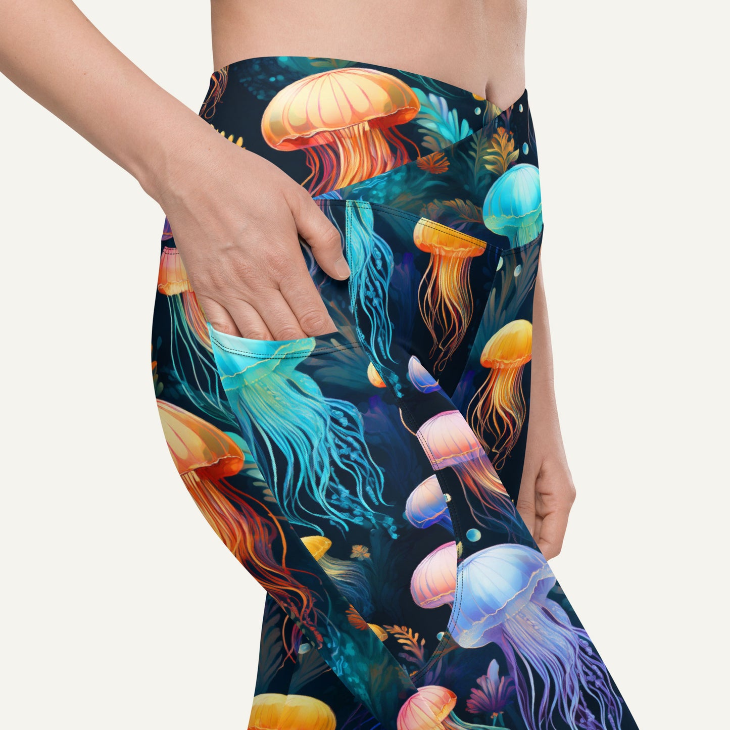 Jellyfish Attack Crossover Leggings With Pockets
