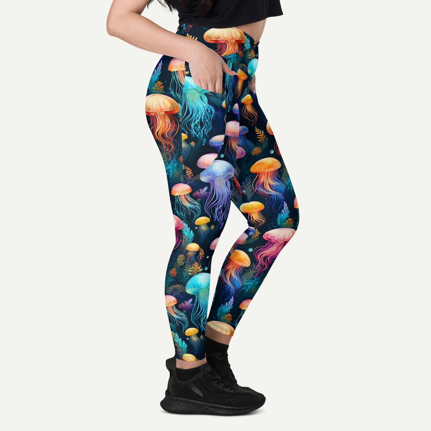 Jellyfish Attack Crossover Leggings With Pockets