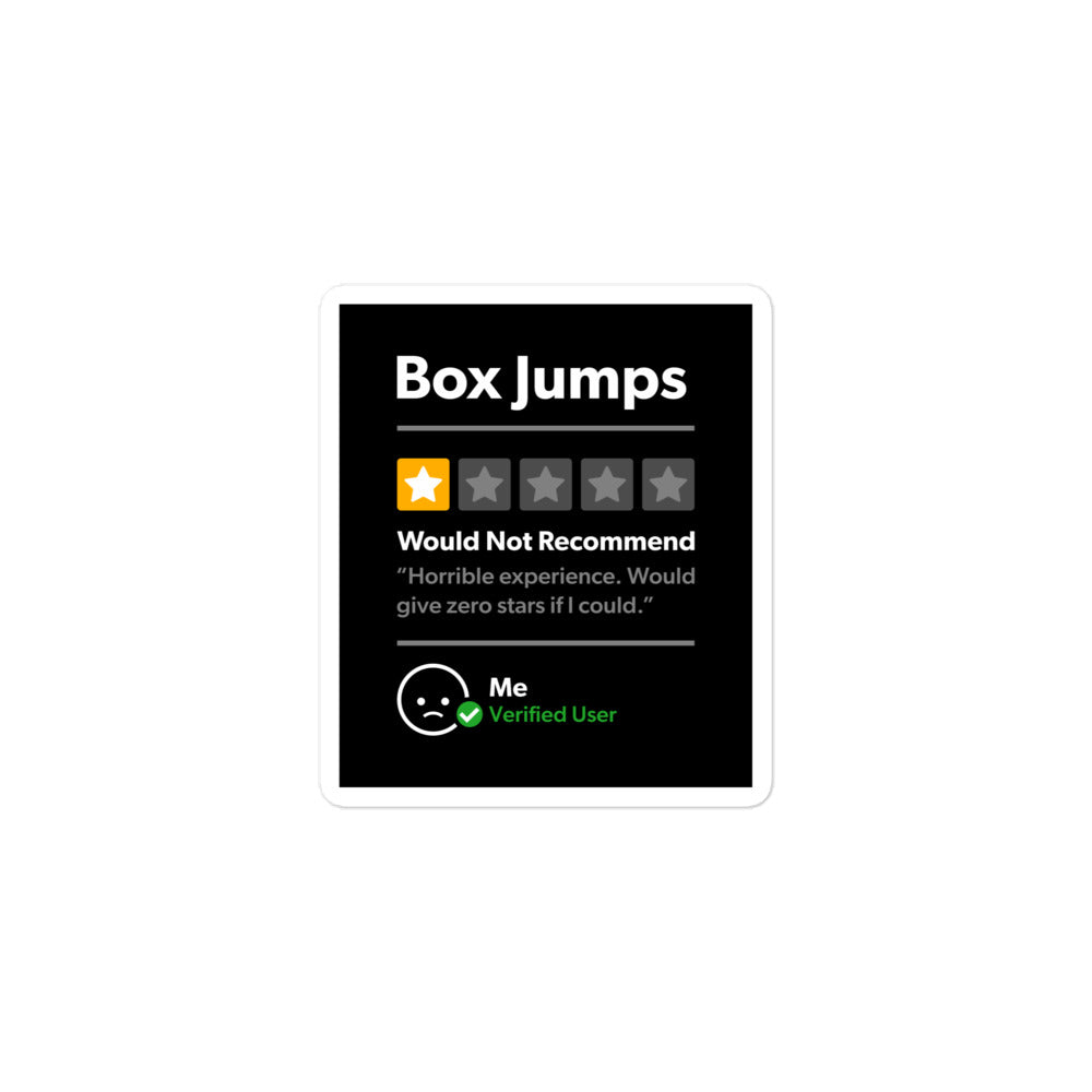 Box Jumps 1 Star Would Not Recommend Sticker