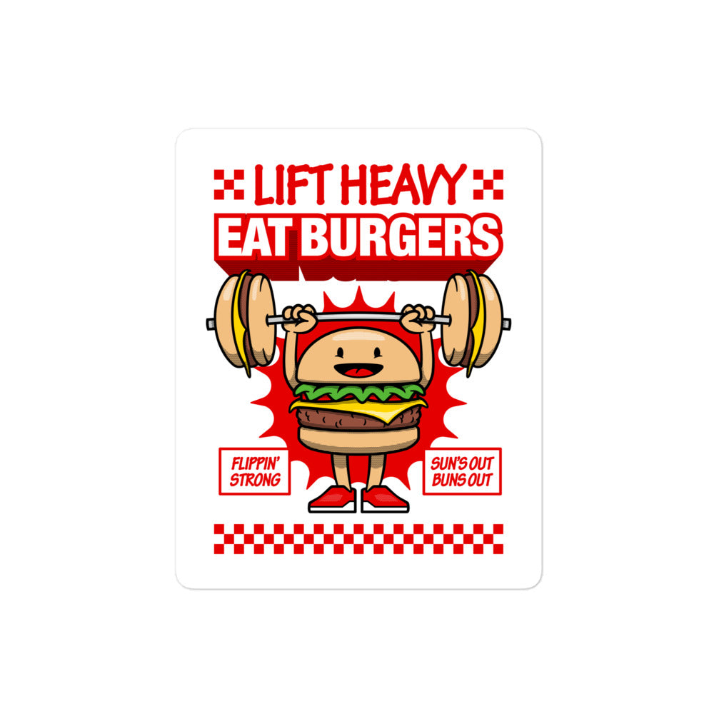 Lift Heavy Eat Burgers Sticker