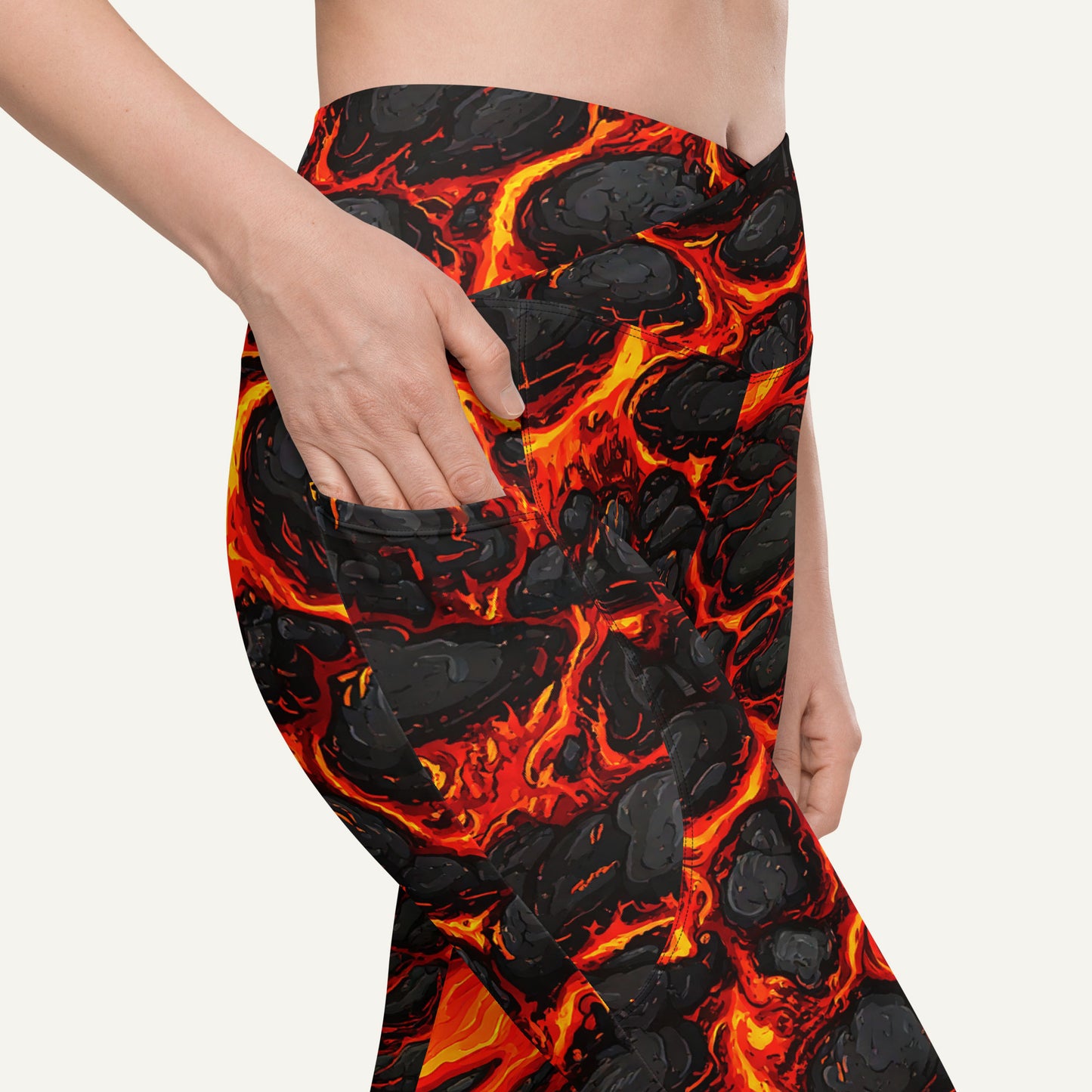 Lava Flow Crossover Leggings With Pockets