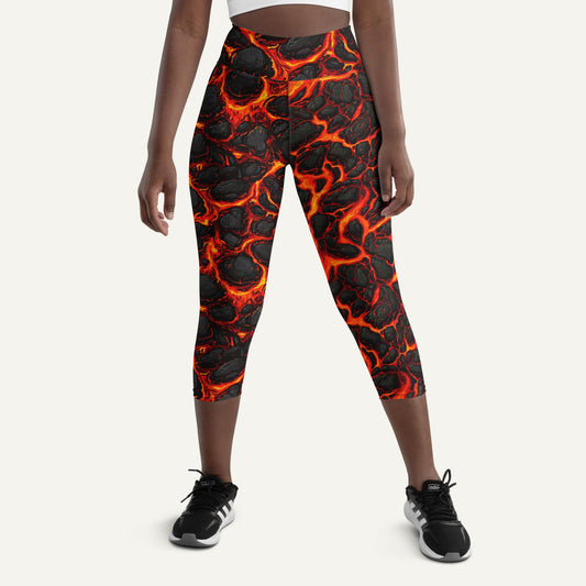 Lava Flow High-Waisted Capri Leggings